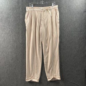 Zara Basic Lightweight Ankle Pants Blush Nude Straight Leg Size 40 EU 8 US EUC